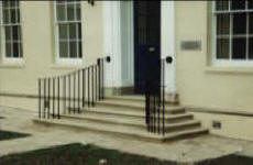 Steel railing to steps